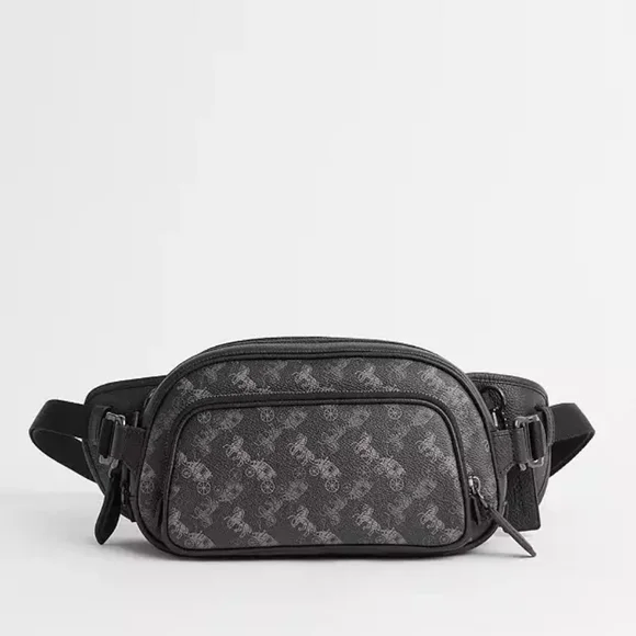 NEW COACH Hitch Belt Bag In Signature Canvas With Horse And Carriage Print $395